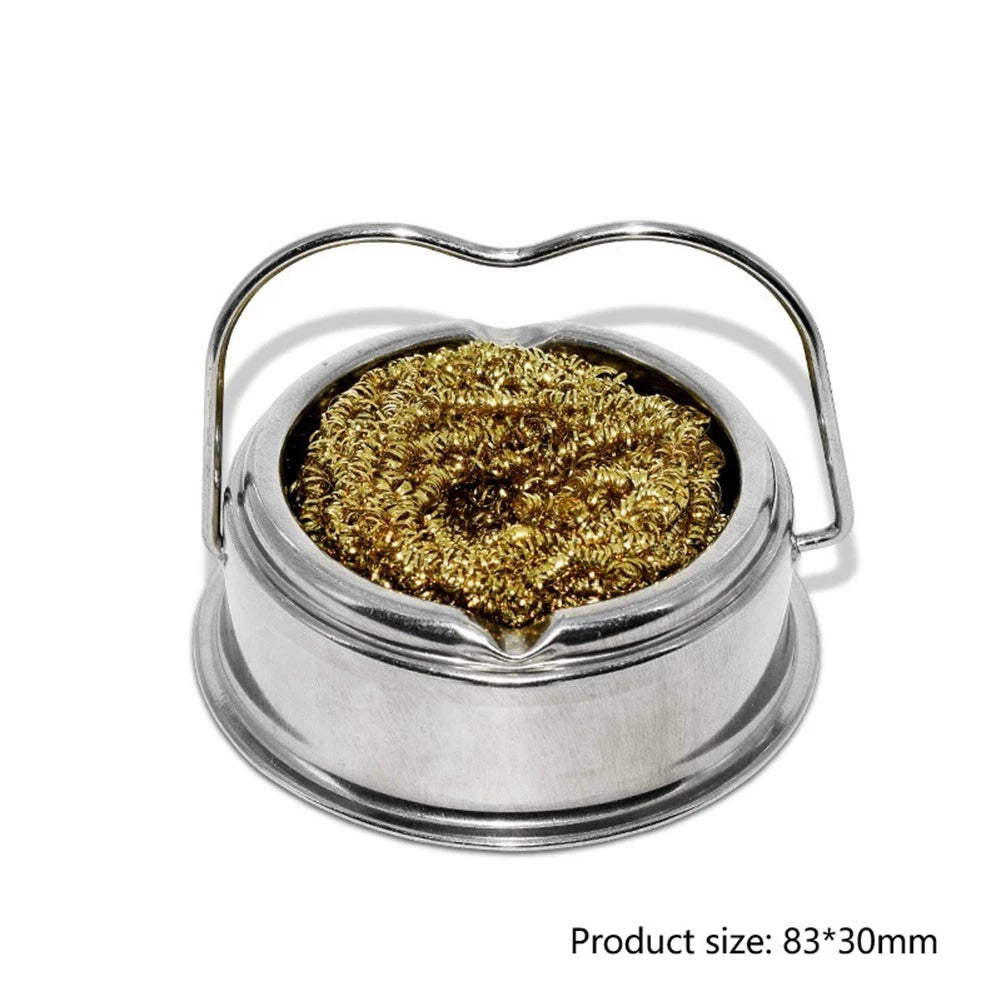 Metal Solder Iron Tip Cleaner with Brass Wire Sponge Ball Holder