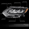 Driver Left Projector Headlight for Nissan Rogue (2017–2018) Black/Amber