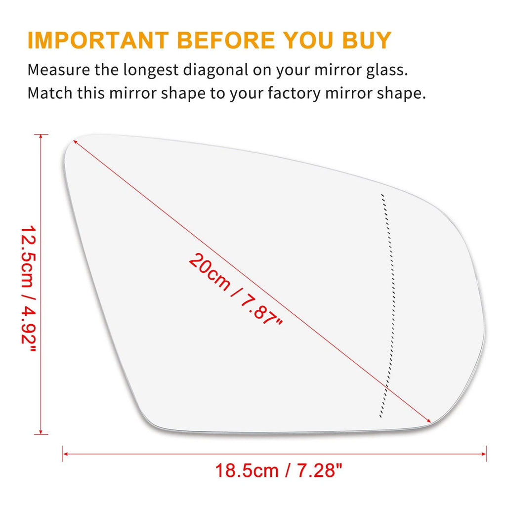 Heated Right Rearview Mirror Glass for Mercedes-Benz C-Class (A0998100016)