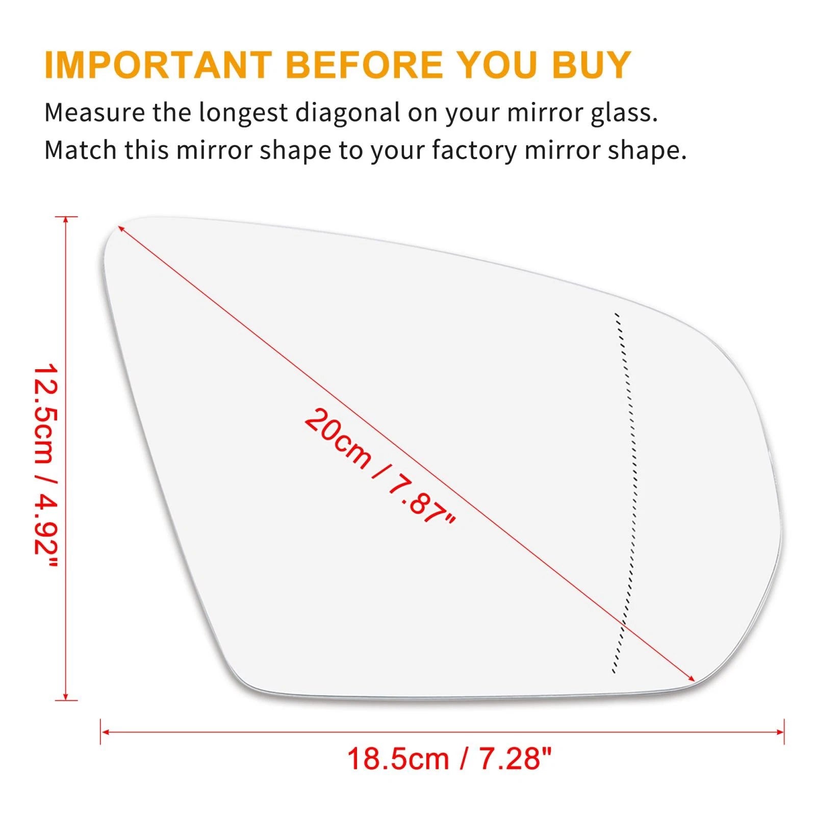 Heated Right Rearview Mirror Glass for Mercedes-Benz C-Class (A0998100016)