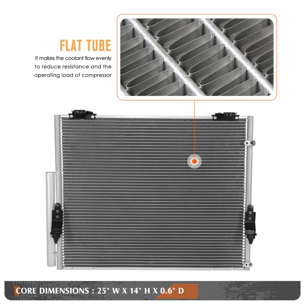 A/C Condenser for Toyota Sequoia Tundra (2007–2019) OE Style Aluminum Core