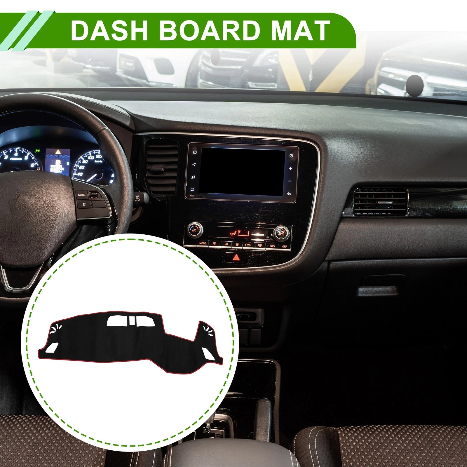 Dashboard Dash Cover Mat for Mitsubishi Outlander 3 PHEV (2016–2023) Black Red