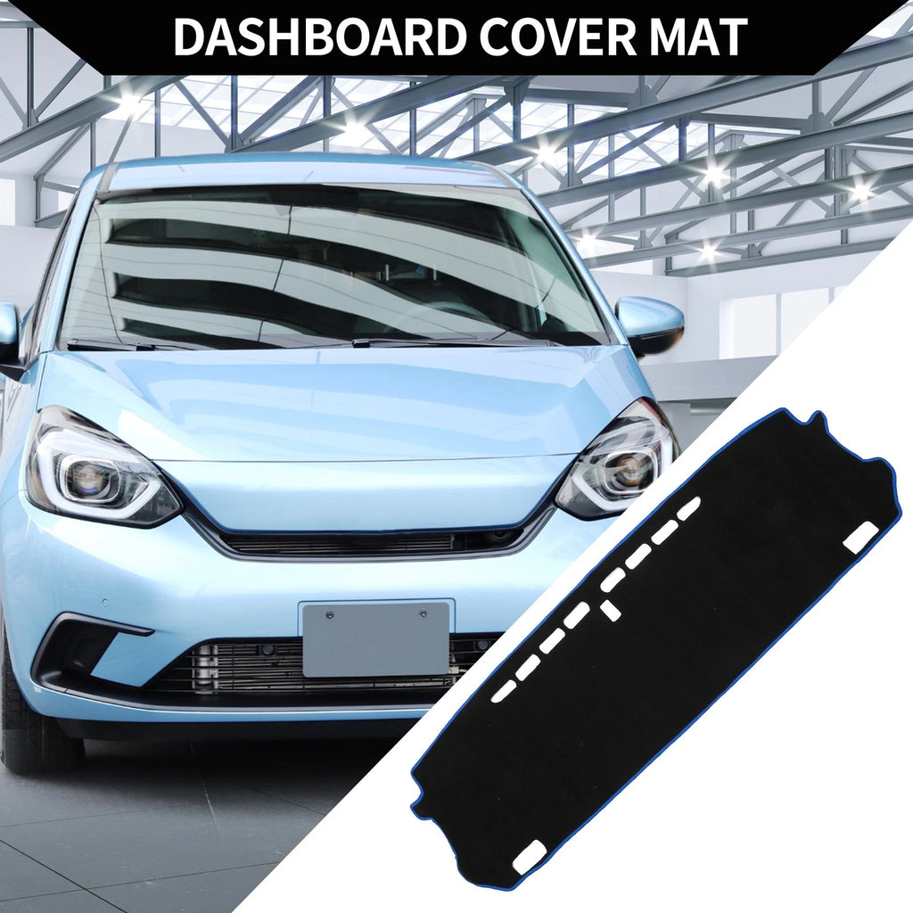 Dashboard Cover Mat for Honda Fit (2020–2024) Black Blue 1 Set
