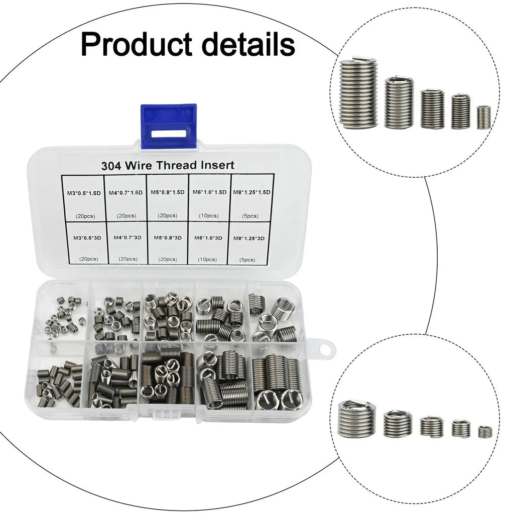 150-Piece Stainless Steel Insert for M3 M8