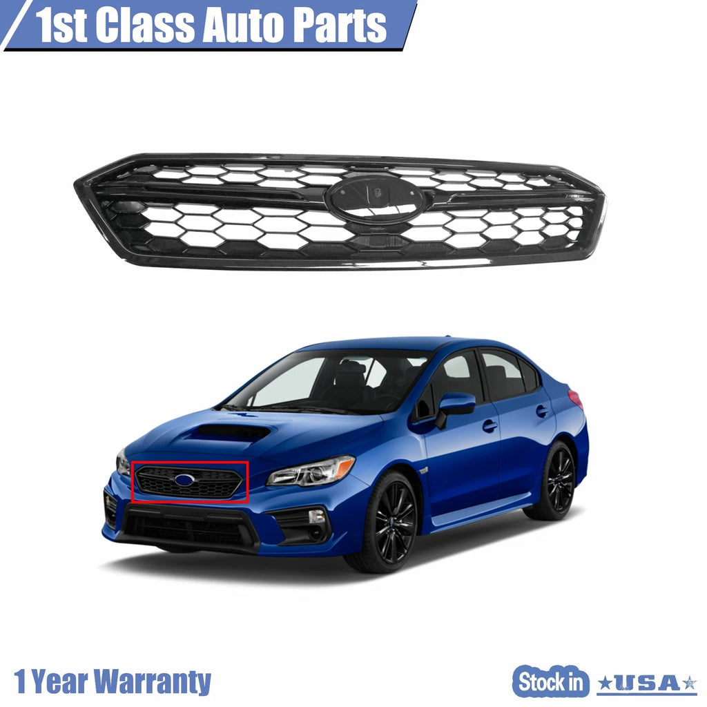 Front Bumper Grille Trim Glossy Black for Subaru WRX/WRX STI (2018–2019)
