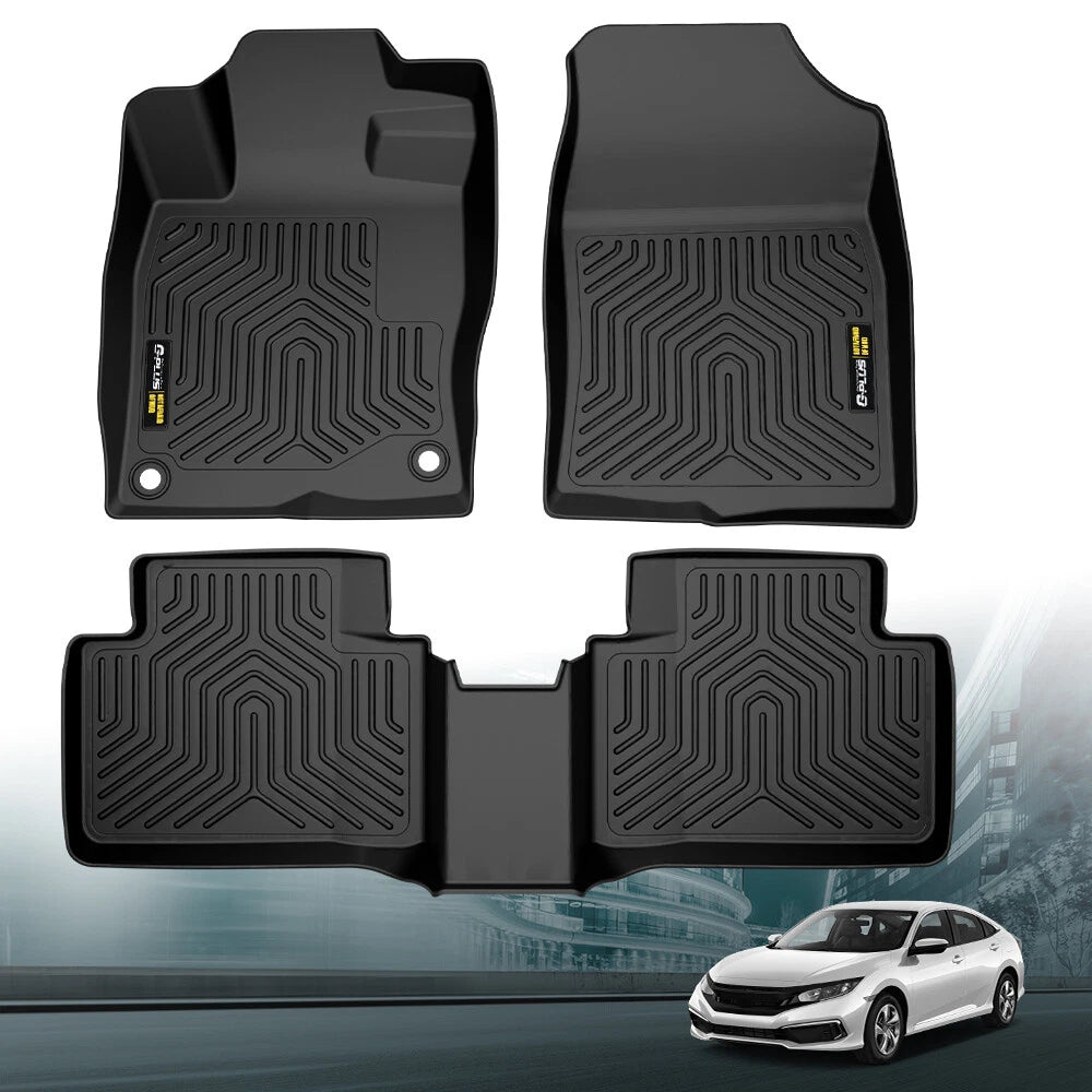 All Weather TPE Floor Mats for Honda Civic (2016–2021) Sedan Hatchback Coupe