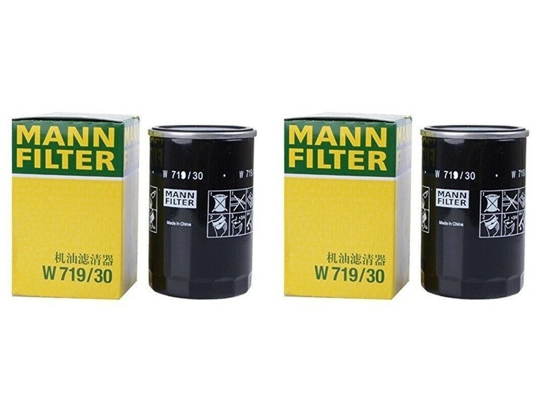 Set of 2 Engine Oil Filters W 719/30 for Audi 90 100 A4 200 TT S6 S4 (1984–2001)