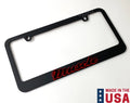 Matte Black License Plate Frame with Red Outline for Muscle Car (Universal)