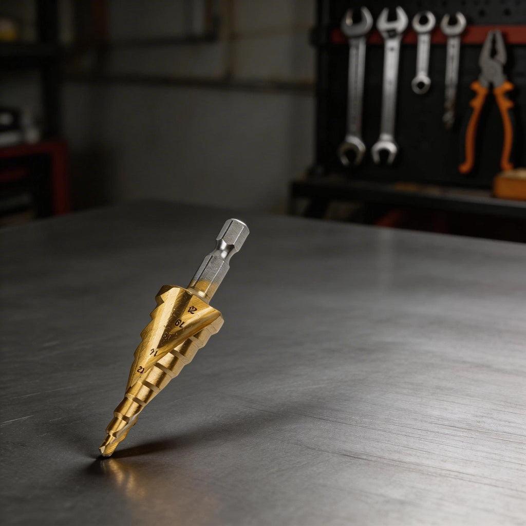 Set of 5 High Steel Spiral Step Taper Drill Bits 4-32mm