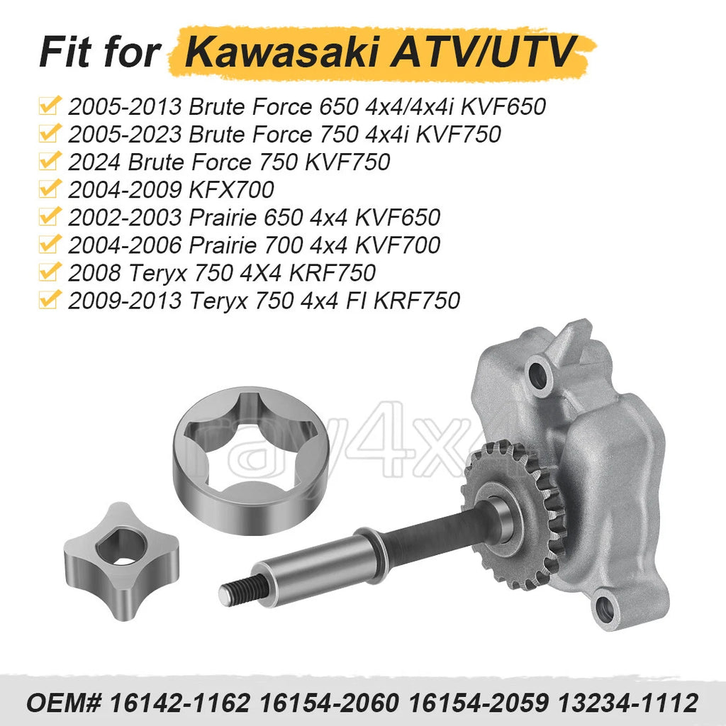 Engine Oil Pump for Kawasaki Brute Force 650 750, Prairie 650 700, Teryx 750 (2003–2023)