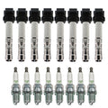 Set of 8 Ignition Coils & NGK V-Power Spark Plugs for Passat A8 Quattro