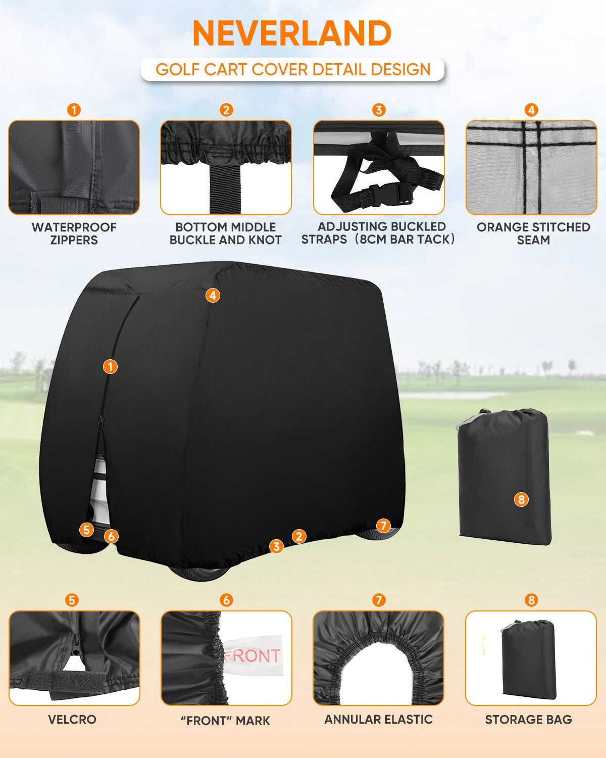 Waterproof Golf Cart Cover for EZ GO Club Car Yamaha (1pc)