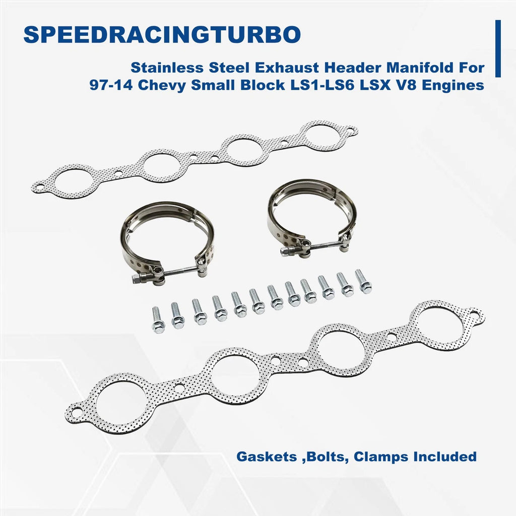 Exhaust Header for Chevy Small Block V8 LS1 LS2 LS3 LS6 LSX (1997–2014) 2pcs