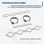 Exhaust Header for Chevy Small Block V8 LS1 LS2 LS3 LS6 LSX (1997–2014) 2pcs
