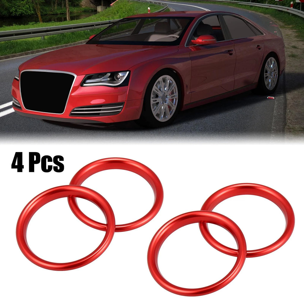 Set of 4 Red Aluminum Alloy Air Vent Ring Trim for Audi A3 S3 Q2L (2013–2021)