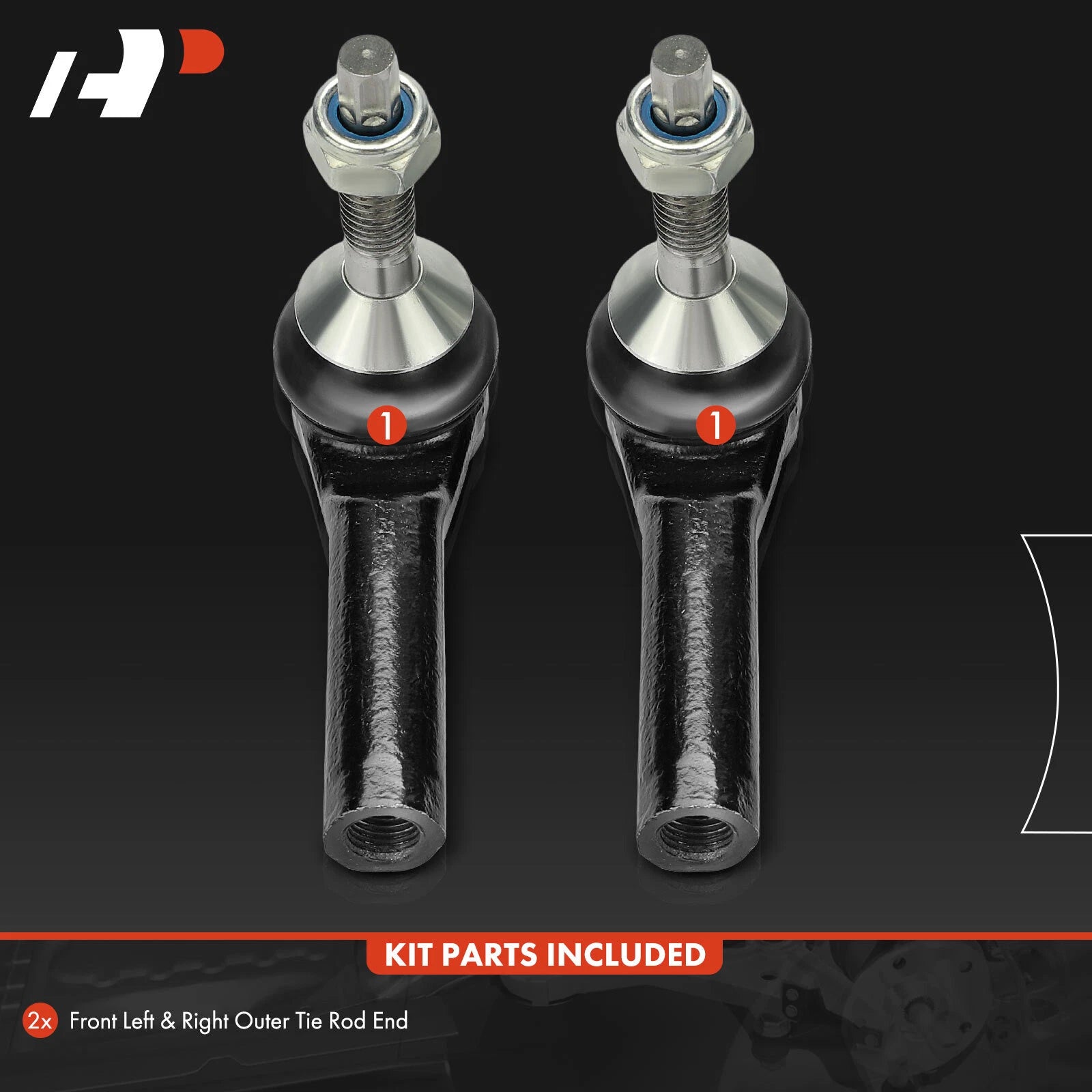 2X Front Outer Tie Rods for Ford Five Hundred (2005-2007)