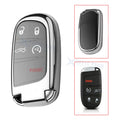 TPU Remote Key Cover for Dodge Jeep Chrysler (Glossy Silver) (2015–2025)