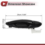 Exterior Door Handle for Hyundai Sonata Rear Right Black ABS (2011-2019)