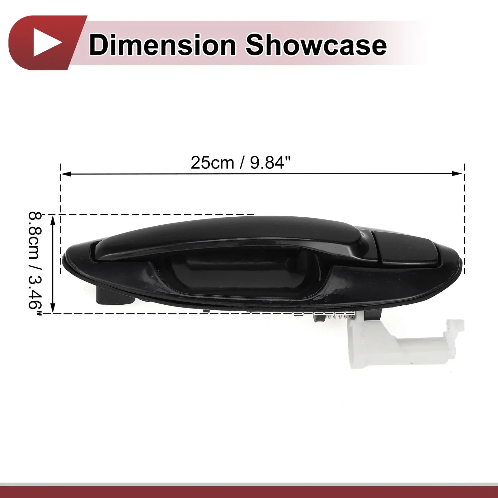 Exterior Door Handle for Hyundai Sonata Rear Right Black ABS (2011-2019)