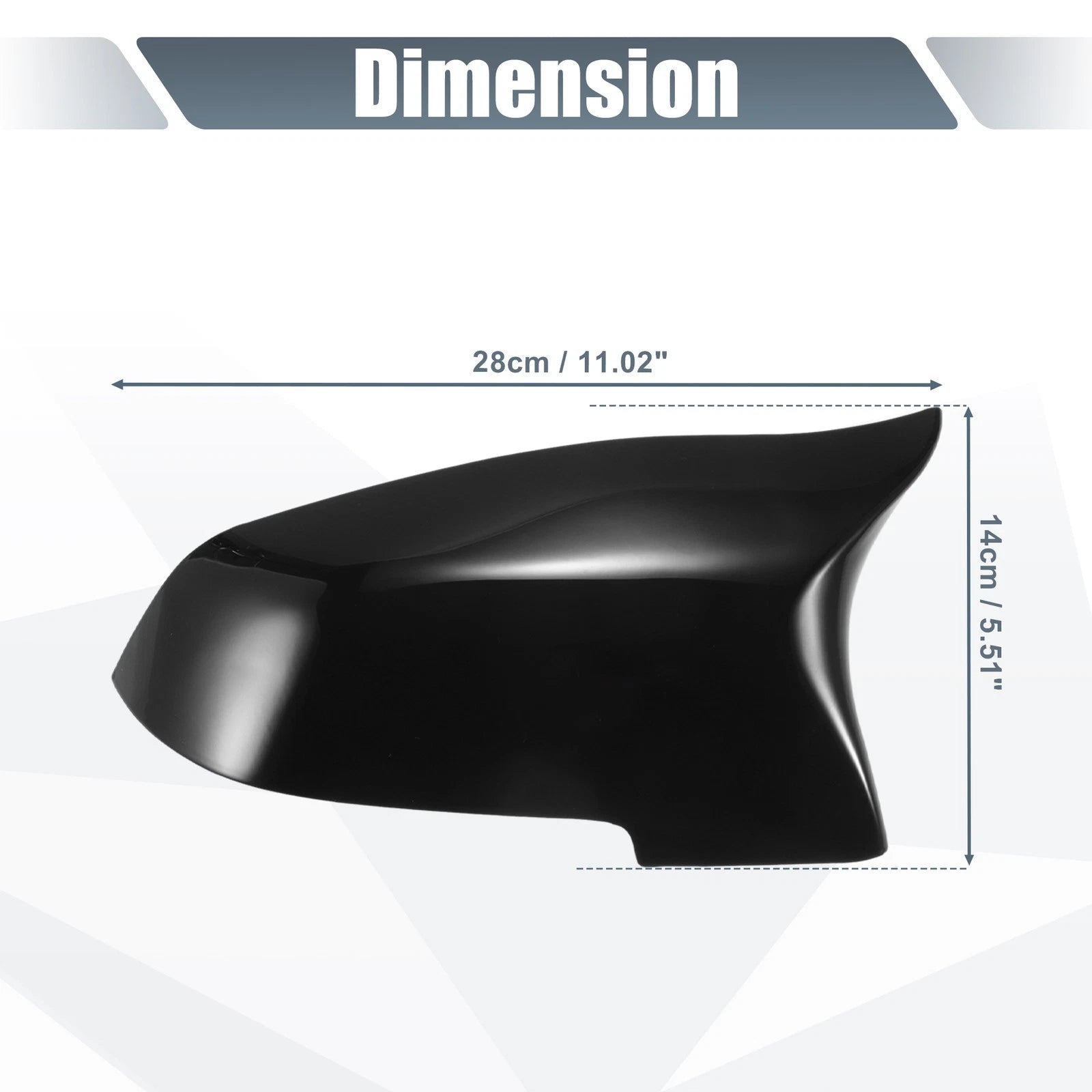 Pair Rearview Mirror Cover Cap Gloss Black for BMW F10 F18 (2011–2017)