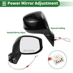 Right Door Mirror for Honda Civic (2012–2015) Manual Folding Gloss Black