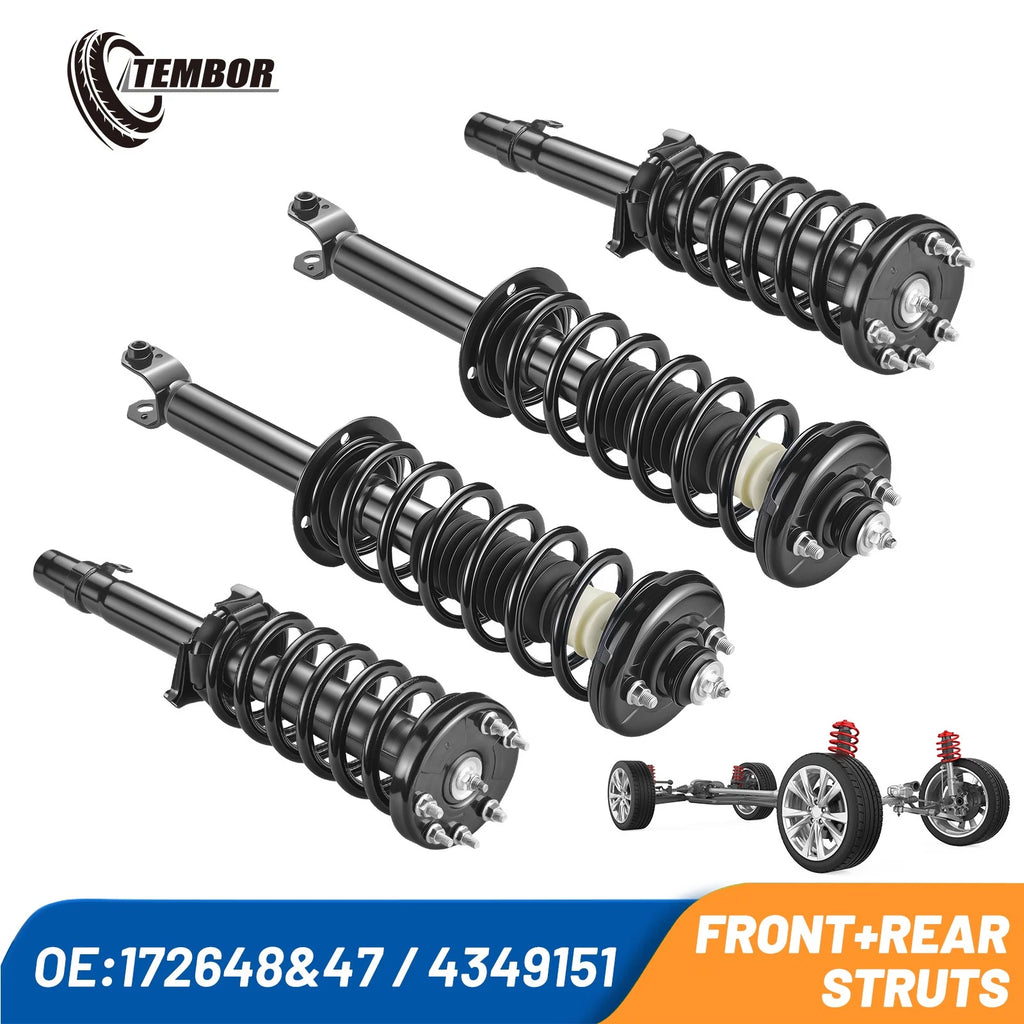 Front and Rear Complete Shocks and Struts for 2008–2012 Honda Accord (2.4L 3.5L)