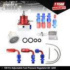 Adjustable Fuel Pressure Regulator Kit for Universal Vehicles (0-100psi)