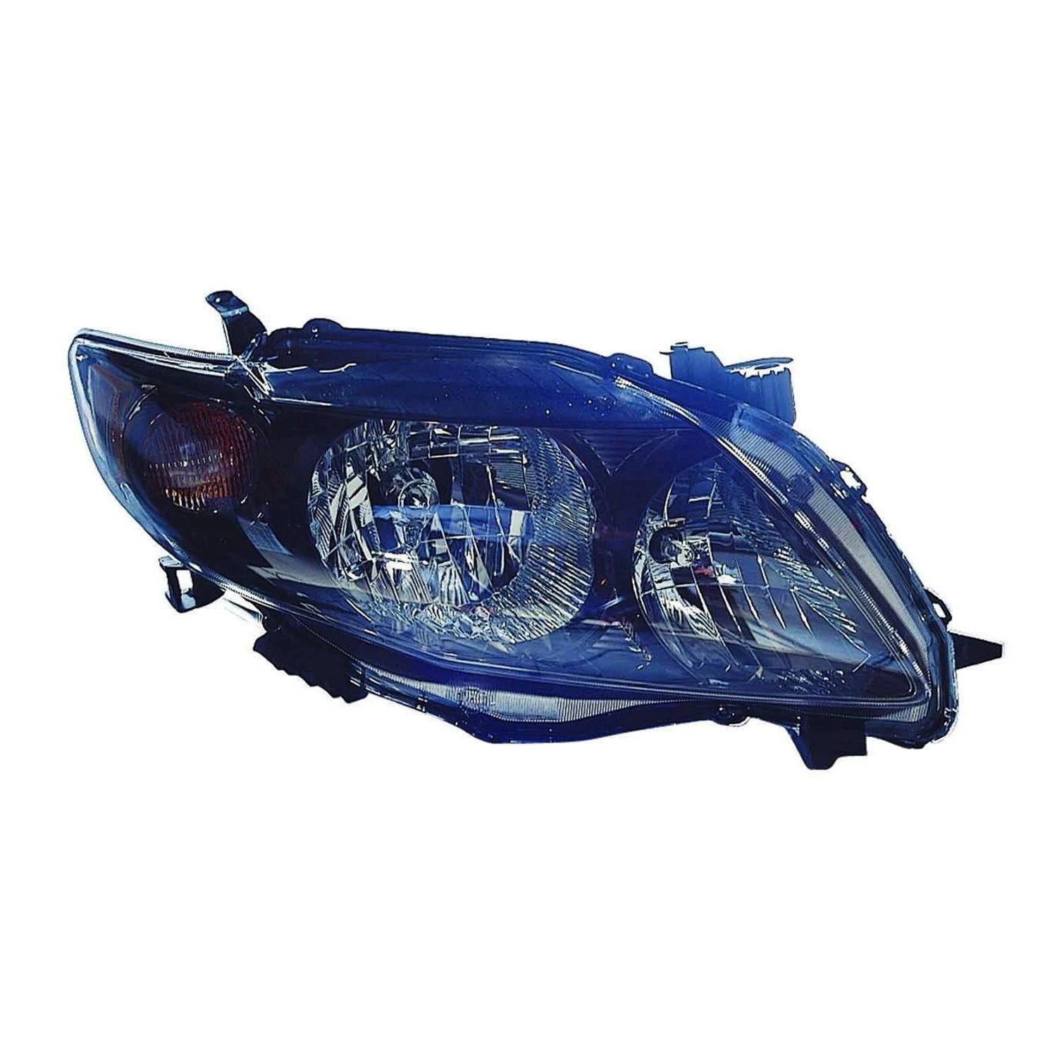 Replacement Black Passenger Side Head Light Assembly for 2009-10 Toyota Corolla