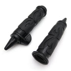 1 Pair Black Flame Spike Hand Grip Throttle Boss for Harley Dyna