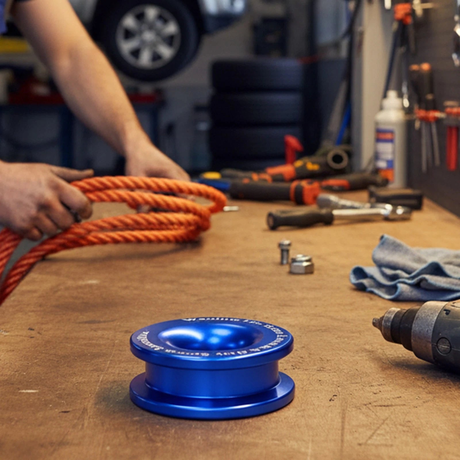 Aluminum Alloy Winch Rope with Soft Shackle & Recovery Ring for Winches