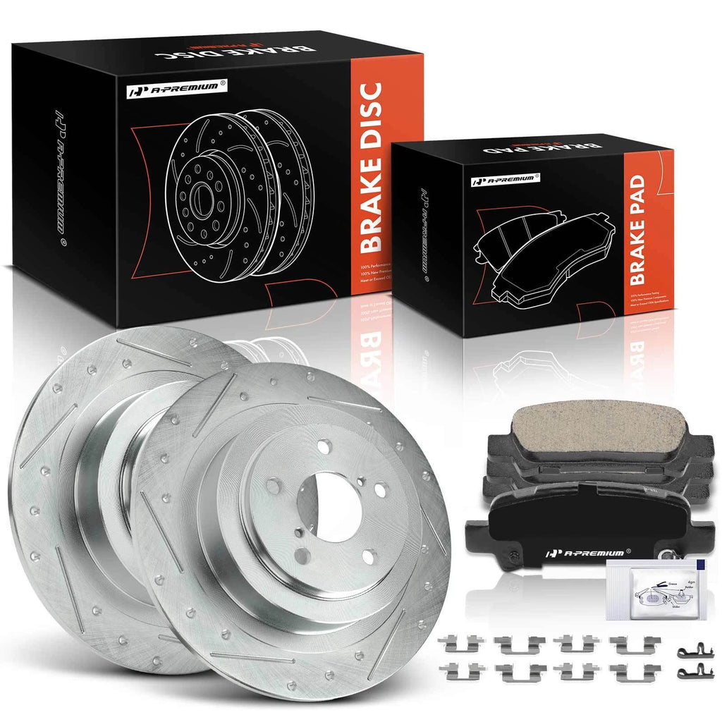 Rear Drilled Brake Rotors & Ceramic Pads for Subaru Outback (2000–2004)