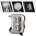Halogen Headlight Chrome Headlamp for Ford F250 F350 Super Duty (2023–2026)