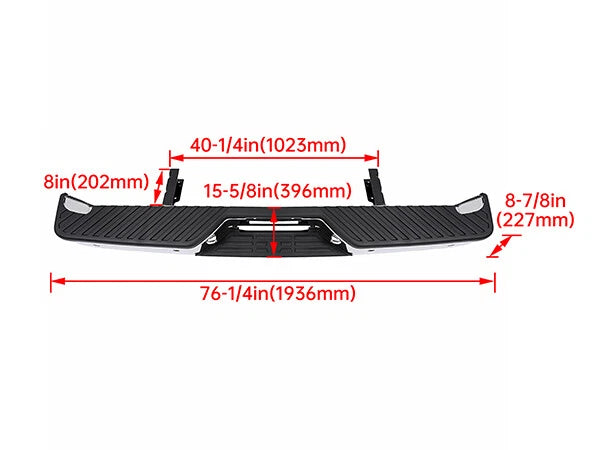 Chrome Rear Step Bumper Assembly w/ Sensor Holes for Nissan Titan (2004–2015)