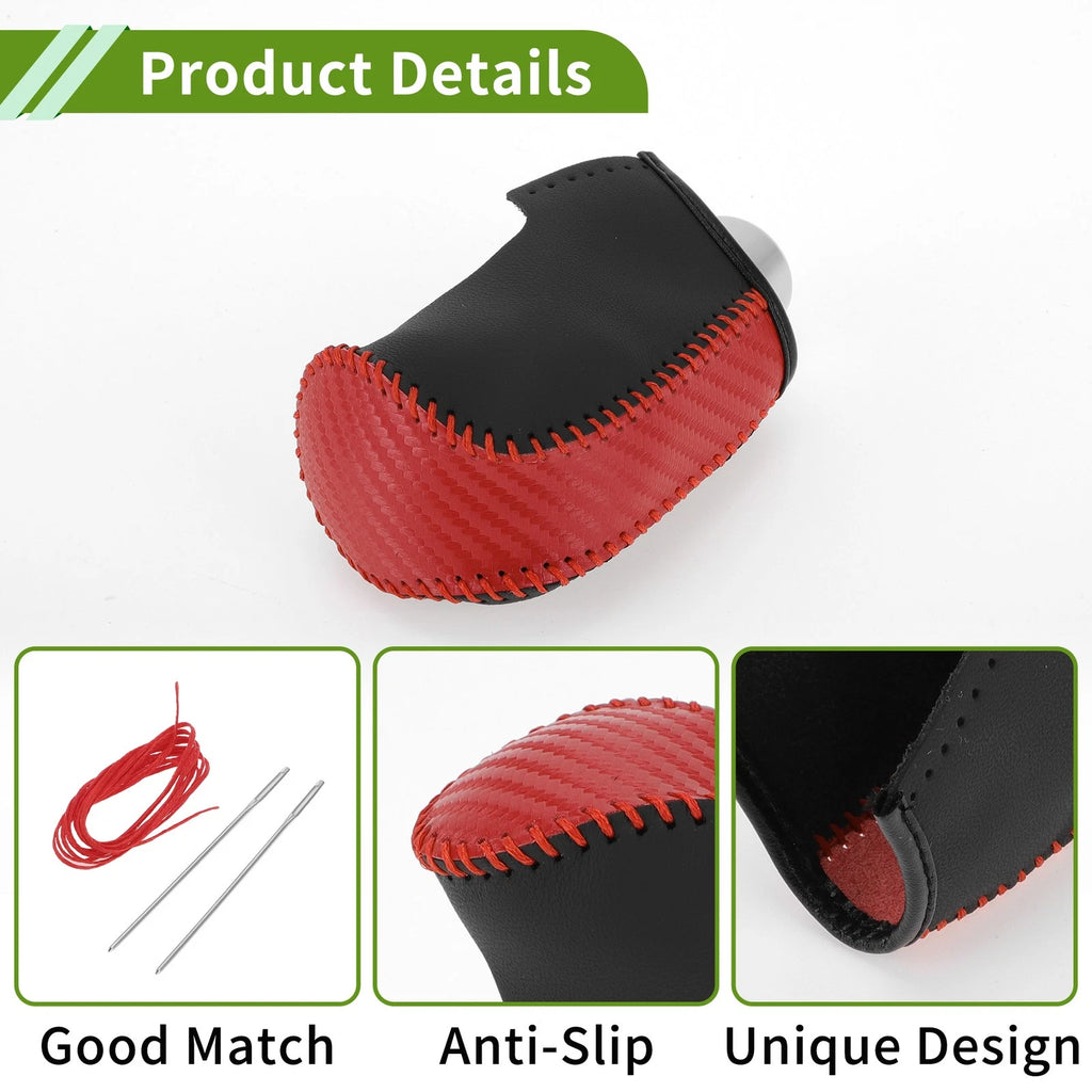 1 Pc Gear Shift Knob Cover for Mazda 3 (2014–2018) Red Carbon Fiber