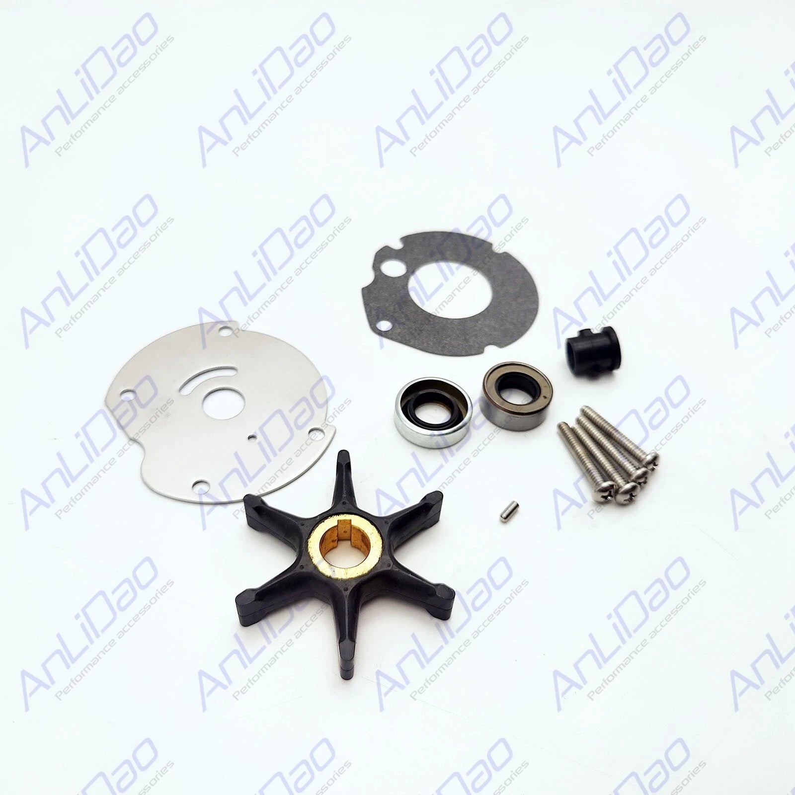 Water Pump Impeller Rebuild Kit for Evinrude Johnson 9.5HP 10HP (382296)