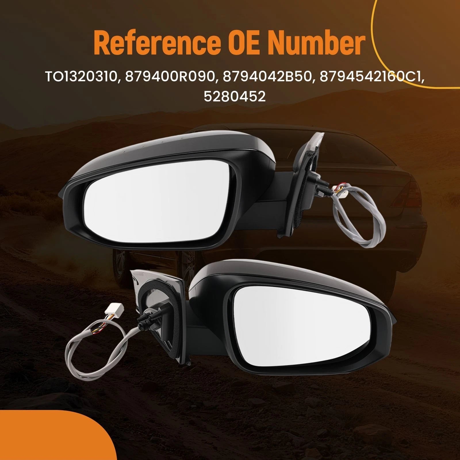Rear View Mirror for Toyota RAV4 (2013–2015) 879100R080C0 8791042B80 L+R