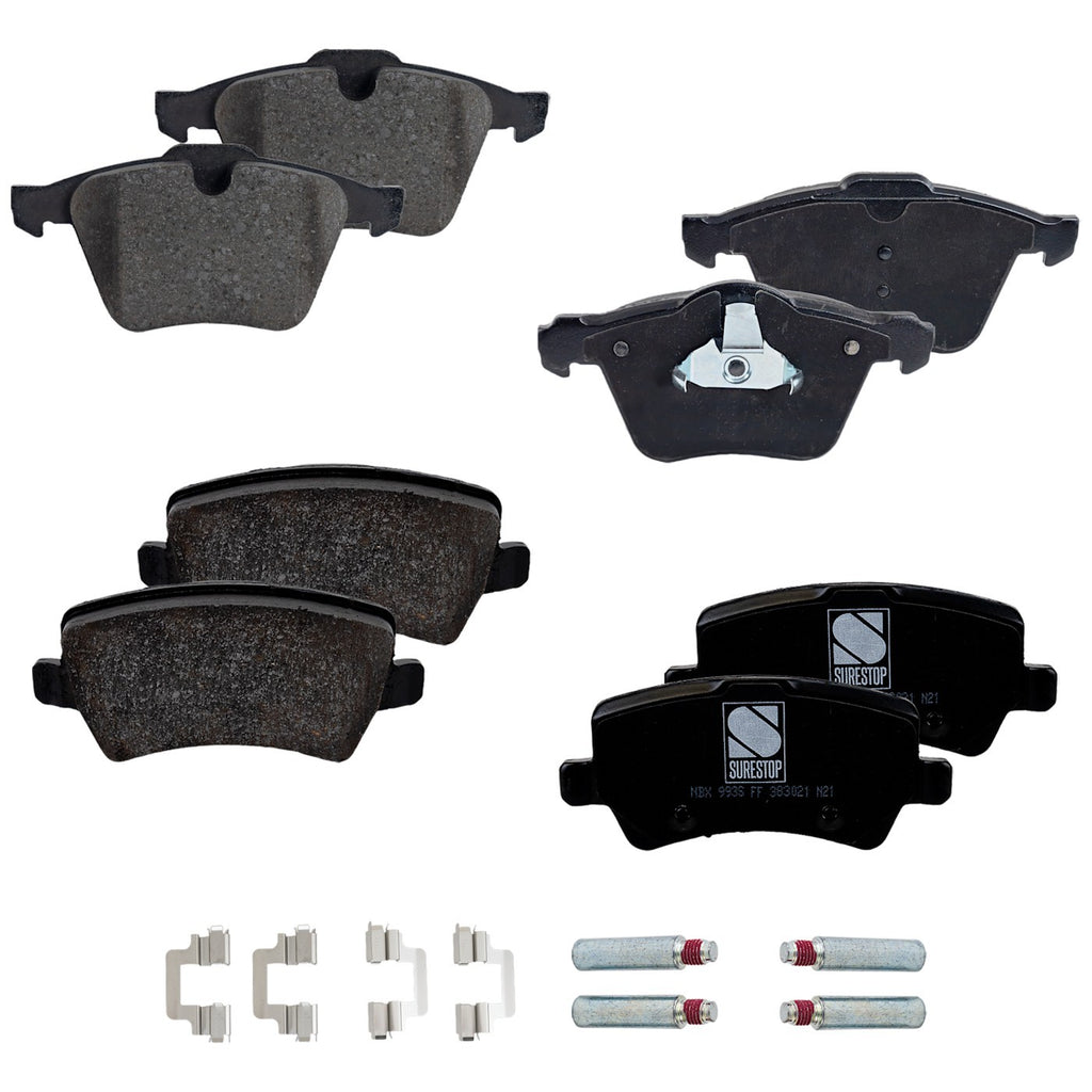 Set of 4 Brake Pads for Volvo S60 V60 S80 XC70 V70 (2008–2010)