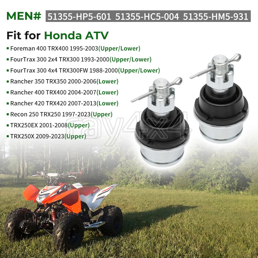 2X Upper & Lower Ball Joint Kit for Honda Rancher 350 420 TRX (51355-HP5-601)