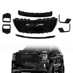 Set of 7 Gloss Black Grille Hood Trim Molding for GMC Yukon/XL Denali (2021–2023)