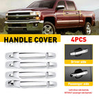 Set of 4 Chrome Door Handle Covers for Chevy Silverado GMC Sierra 1500 2500 3500 (2007–2013)