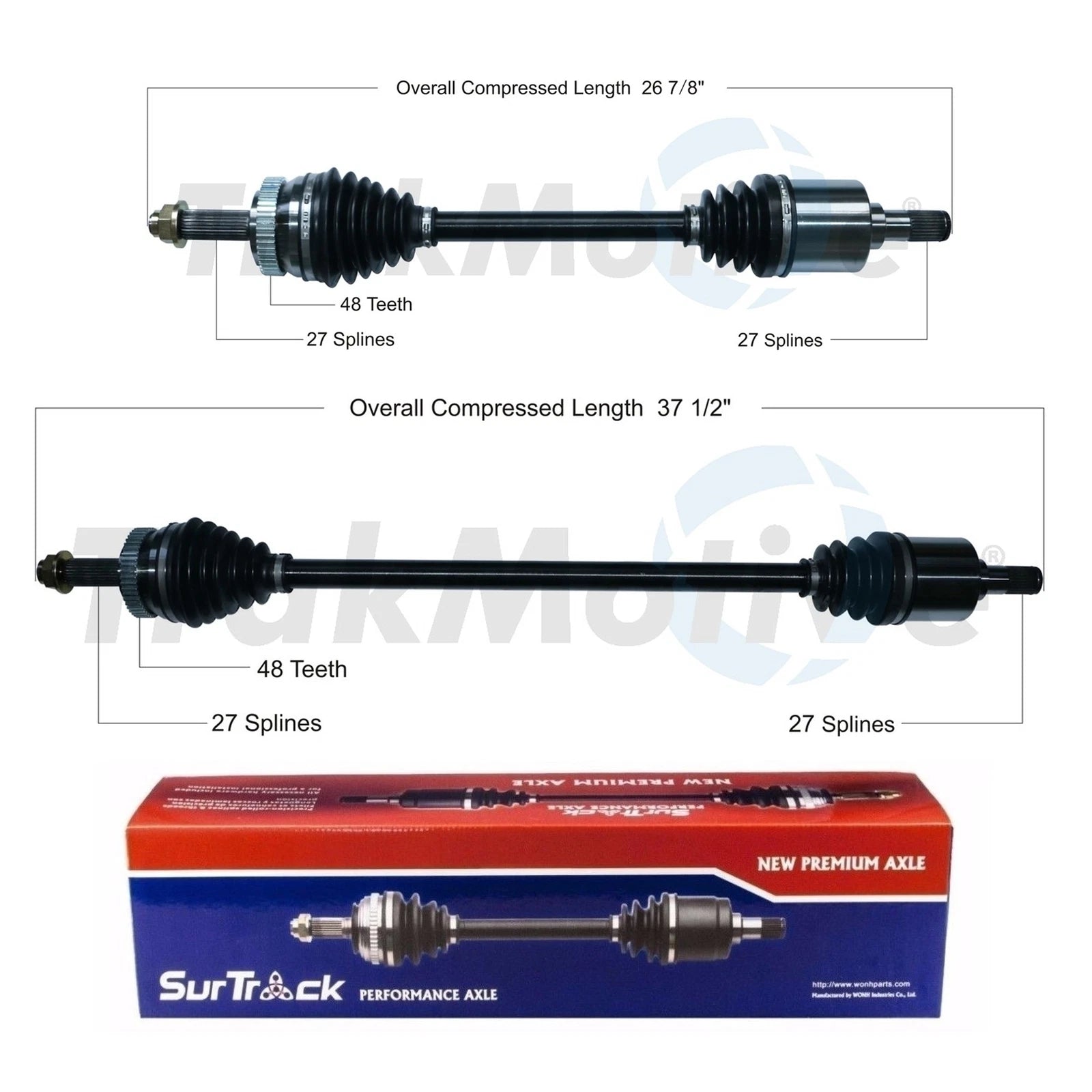 Set of 2 Front CV Axle Shafts for Kia Rondo 2.4 L4 (2008–2010)