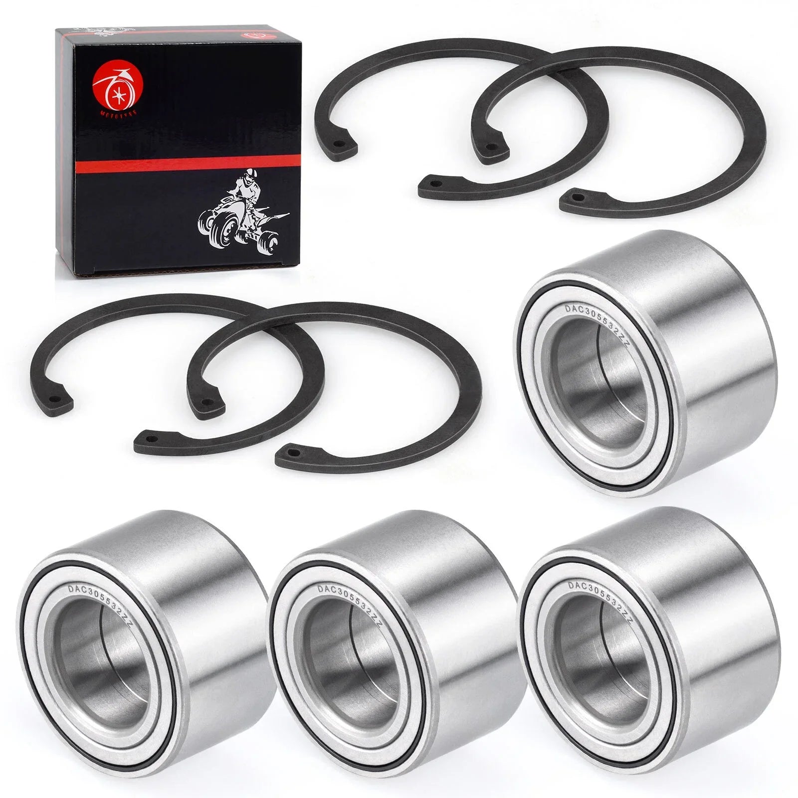 4x Front/Rear Wheel Bearing & Circlip for Arctic Cat