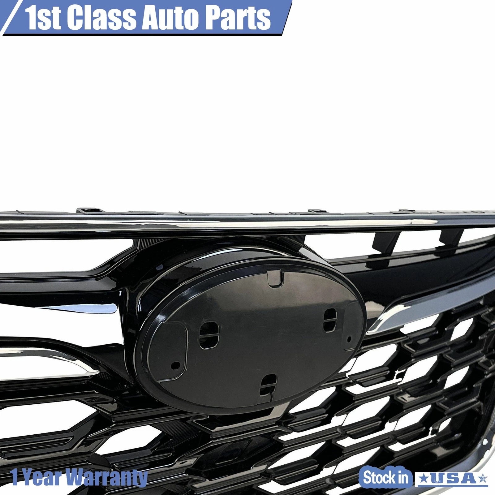 Glossy Black Grille Assembly with Chrome Trim for Subaru Outback (2020-2022)