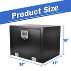 Tool Box for Pickup Truck (24"X18"X18") - Black Steel, Lock & Key