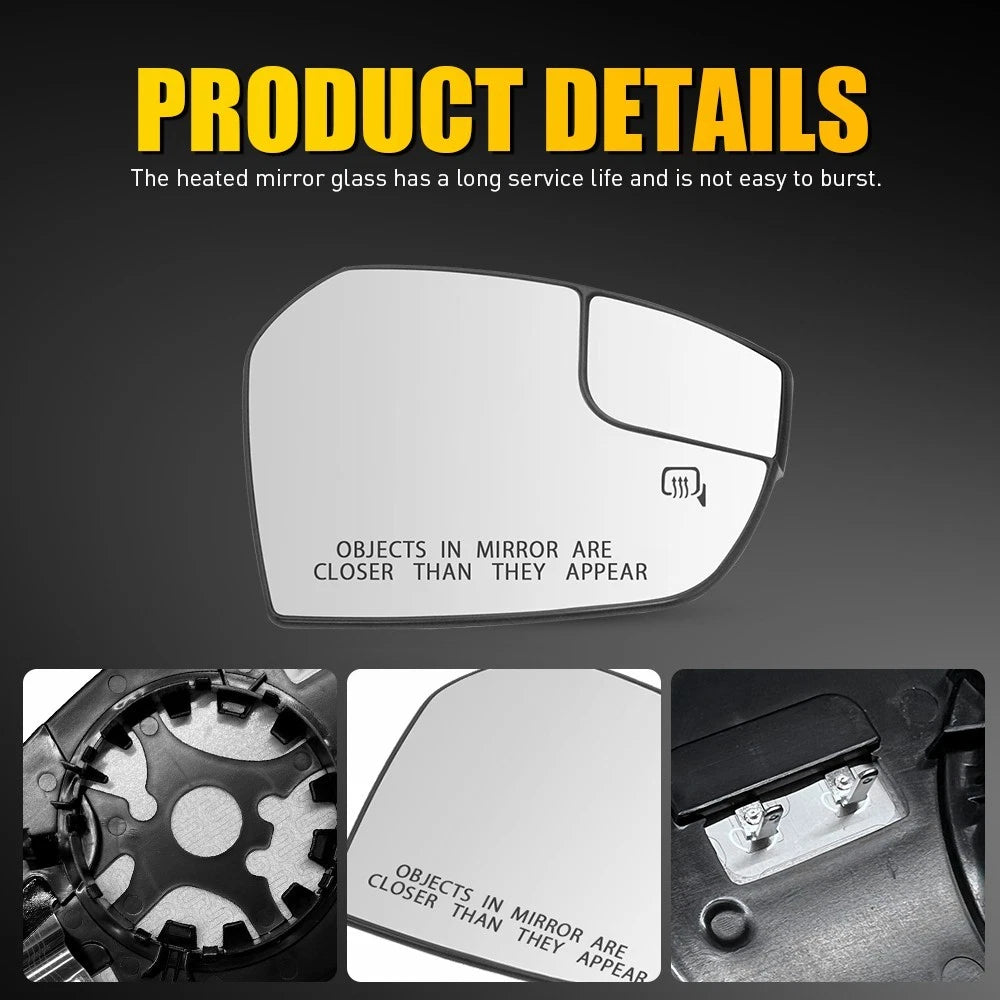 Mirror Glass for Ford Escape (2017-2019) Passenger Side