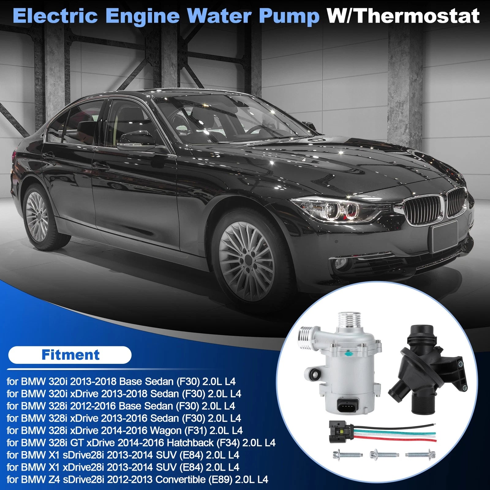 Electric Water Pump W/Thermostat for BMW 320i 328i X1 Z4 (2007–2015)