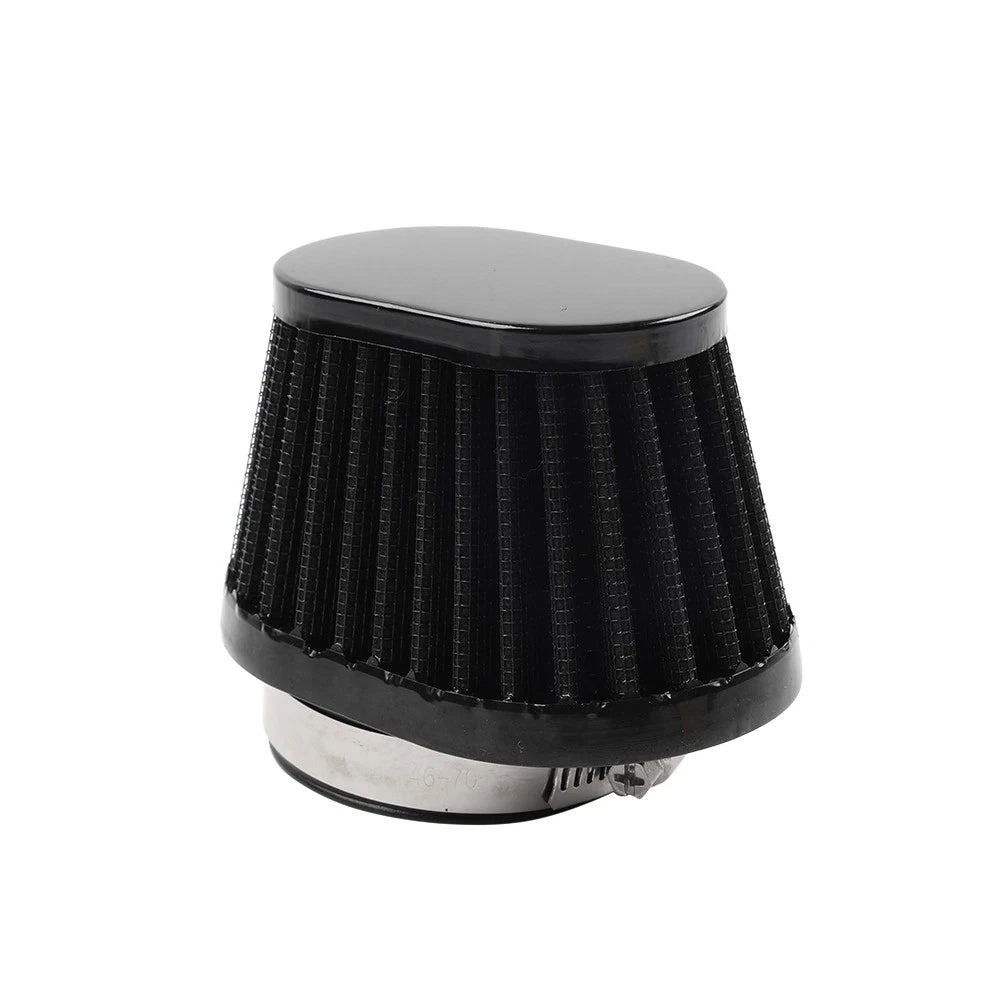 2X 55MM 2.17" Motorcycle Oval Air Intake Filter Cleaner Pod Black
