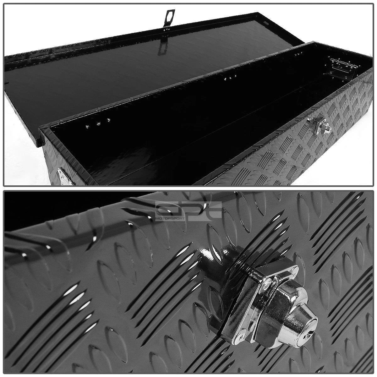 Aluminum Black Pickup Trunk Bed Tool Box for Trailer Storage (49" X13" X10")