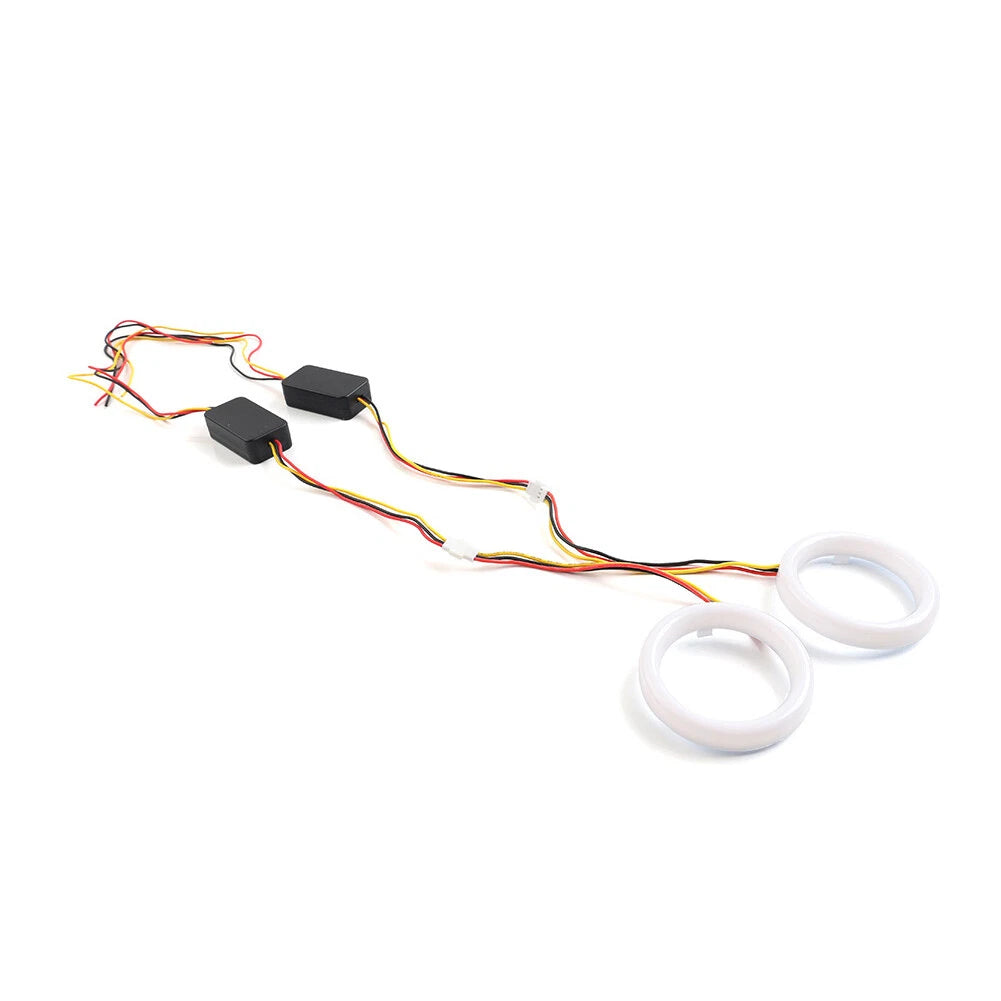 2X White Amber 100MM Switchback LED Angel Eyes for Car Headlight Retrofit