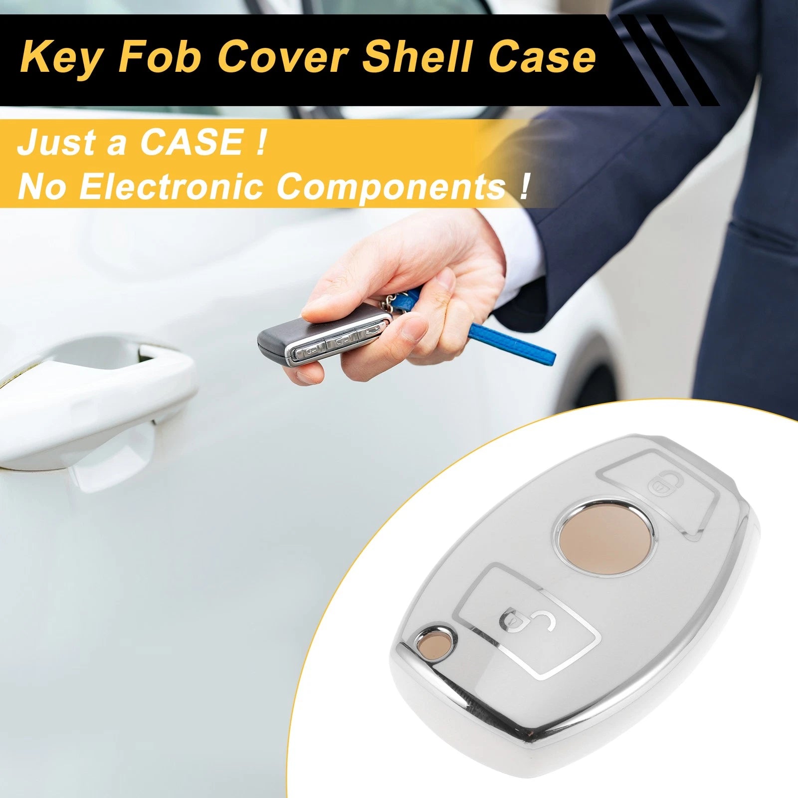 TPU Silicone Car Key Case for Mercedes-Benz (2 Buttons)
